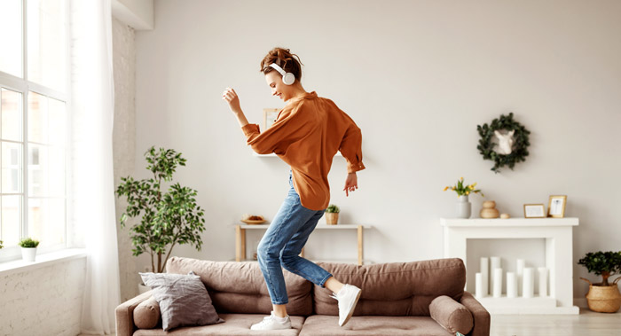 Woman listening to music