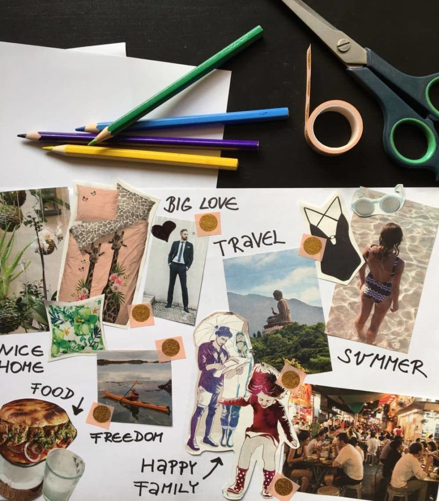 Creating a vision board helps keep you motivated.